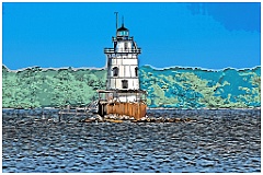 Conimicut Shoal Light in Rhode Island - Digital Painting
